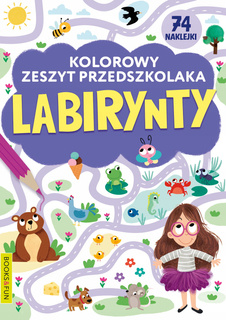 Kolorowy Zeszyt Przedszkolaka Labirynty 74 Naklejek BooksAndFun