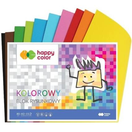 Blok Rysunkowy KOLOROWY A3 15 Kartek Happy Color_1