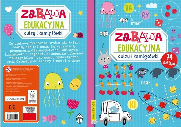 Zabawa Edukacyjna QUIZY I ŁAMIGŁÓWKI Z Naklejkami 3+ BooksAndFun_2