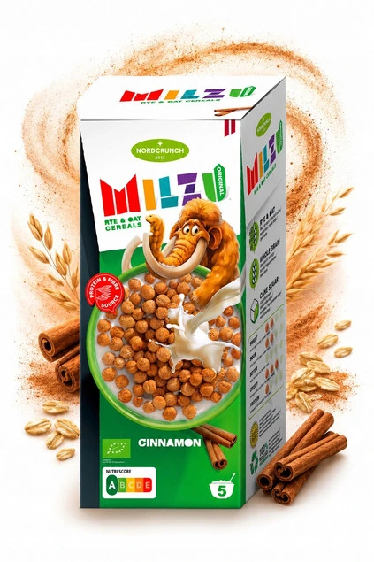 Płatki żytnio-owsiane cynamonowe BIO 150g Milzu