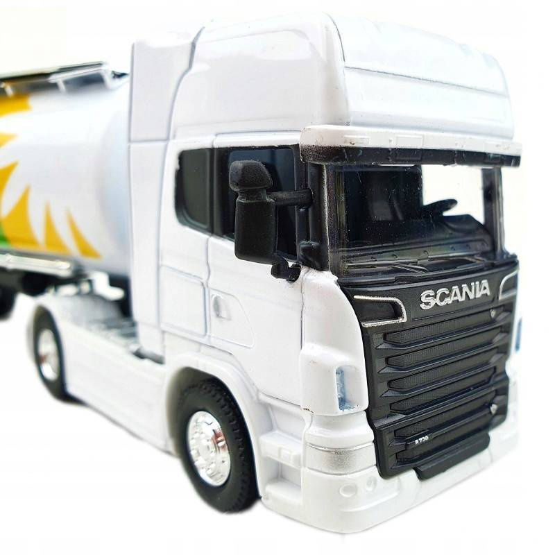 Metalowy Model TIR SCANIA Welly Truck Scania V8 Cysterna 1:64 3+ Dromader_6