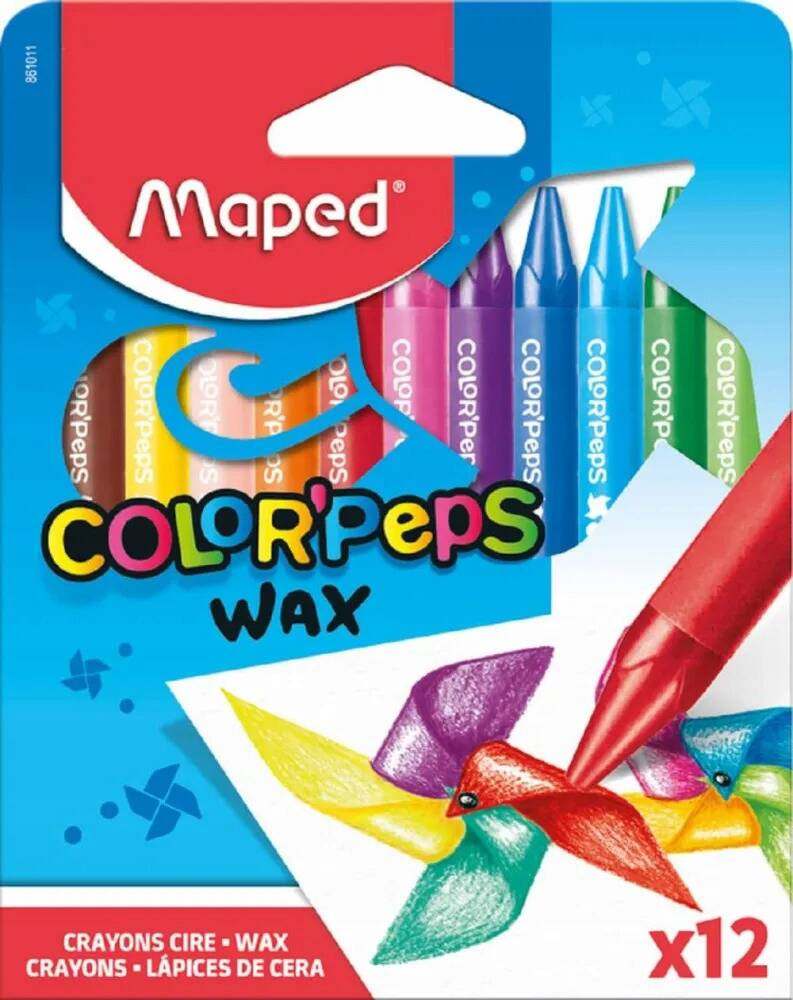 Kredki Świecowe Dla Najmłodszych Color'Peps Wax 12 Kolorów 4+ Maped_1