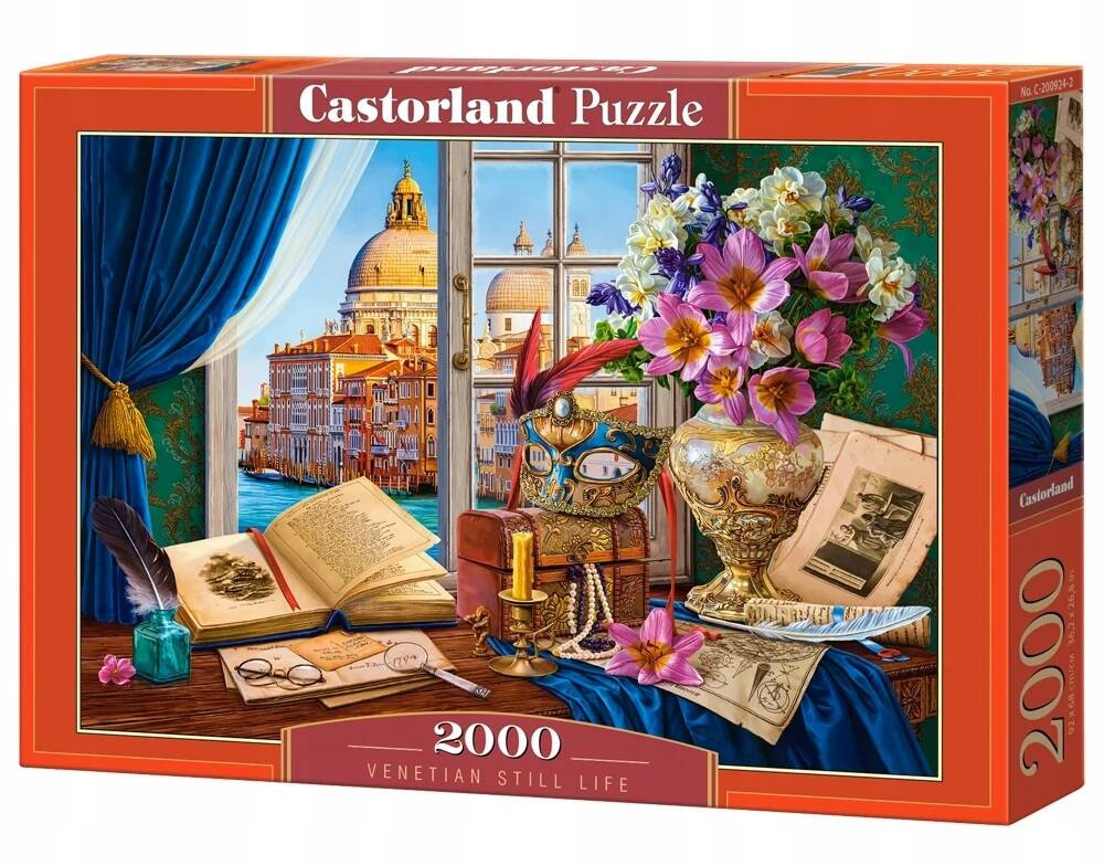 Puzzle 2000 Układanka Wenecka MARTWA NATURA Widok Okno 9+ Castorland_2