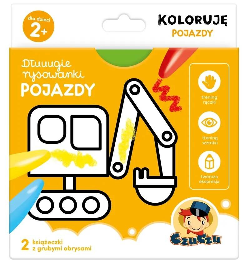 Dłuuugie Rysowanki KOLORUJĘ POJAZDY Kolorowanka Kreatywna 2+ CzuCzu_1