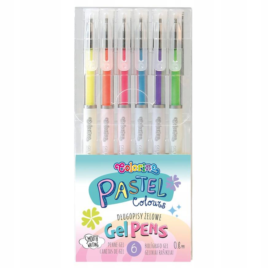 Długopisy Żelowe PASTEL Pastelowe 6 Kolorów Colorino 80905_1