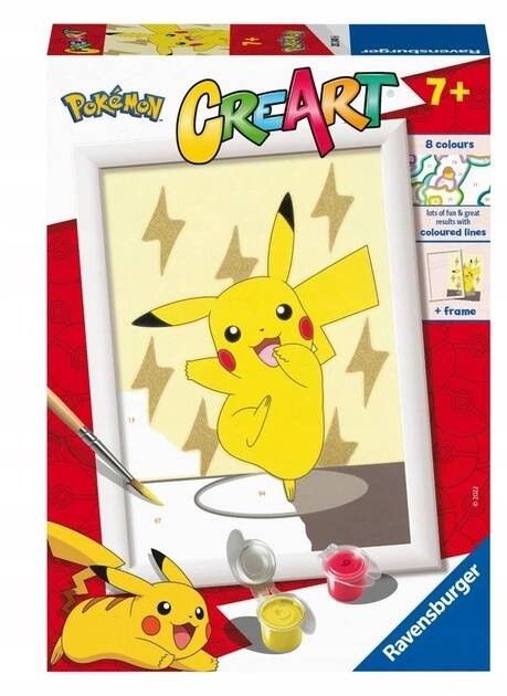 Obraz Do Malowania Po Numerach POKEMON PIKACHU 7+ Ravensburger 202416_3