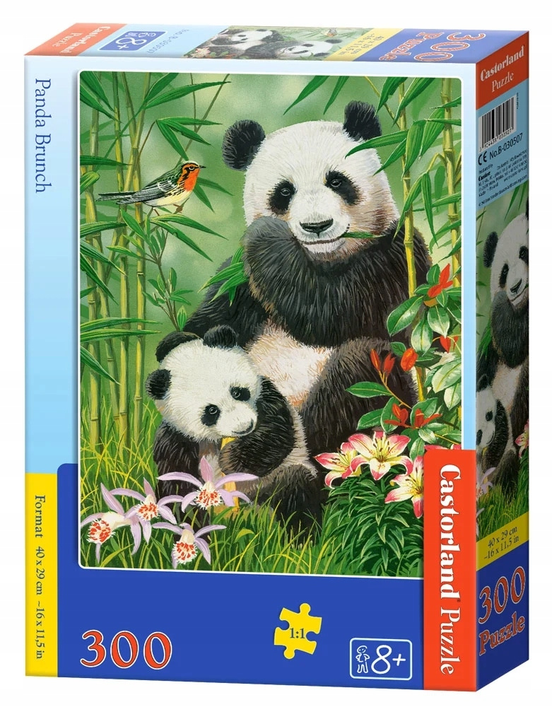 Puzzle 300 Układanka Natura PANDY Panda Miś Dżungla Widok 8+ Castorland_2