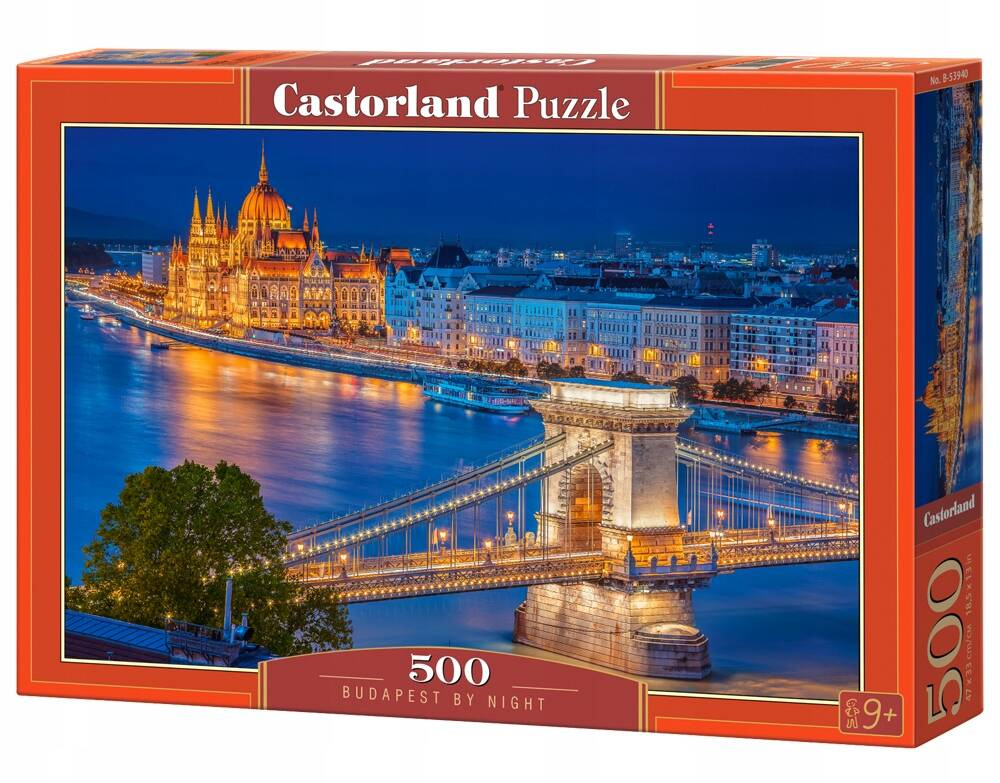 Puzzle 500 Układanka Krajobraz BUDAPESZT Noc Widok Most Obraz 9+ Castorland_2