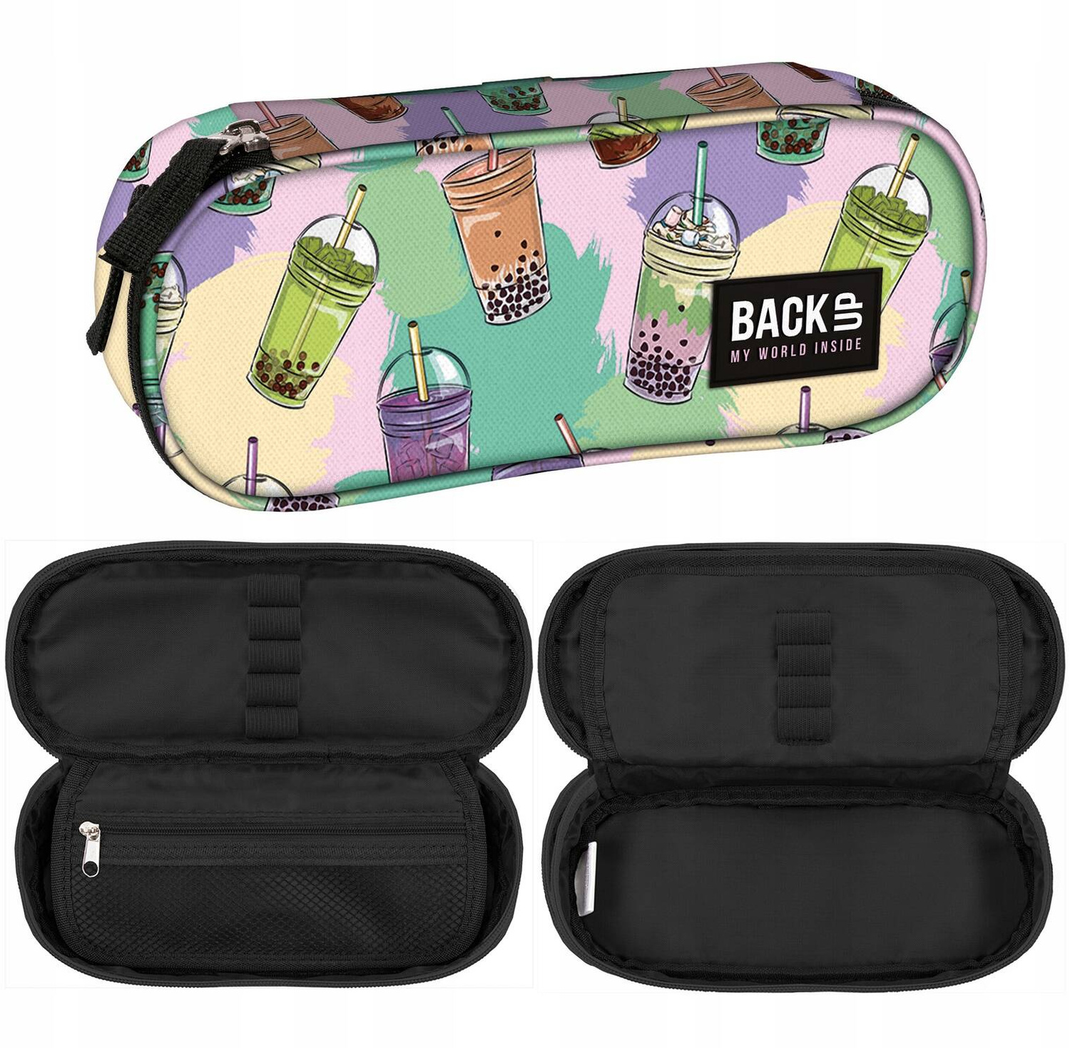 Piórnik Szkolny Saszetka Etui BUBBLE TEA 1-Komorowy BackUP PB6A25_1