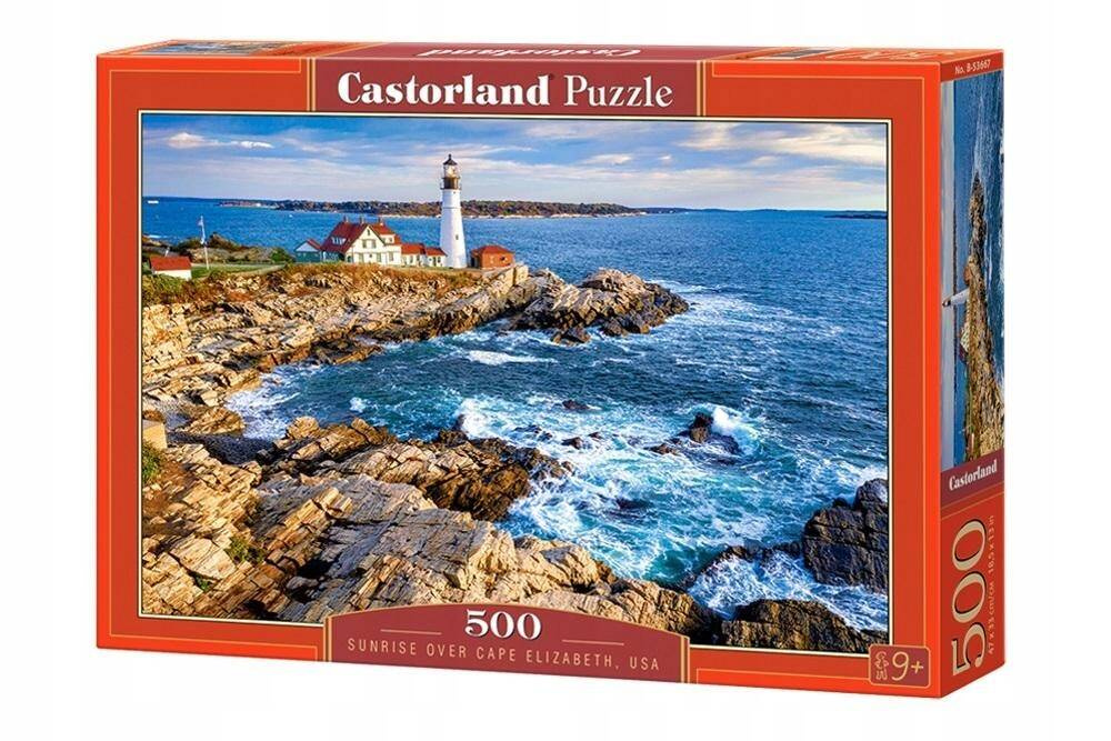 Puzzle 500 Układanka Wschód Słońca MORZE Cape Elizabeth Widok US Castorland_2