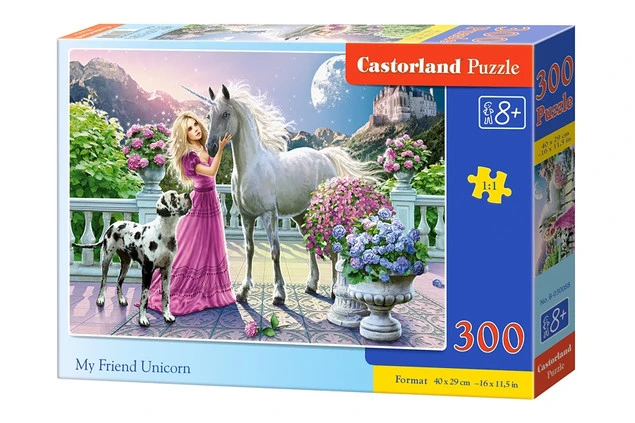 Puzzle 300 Układanka Noc KSIĘŻNICZKA Pies JEDNOROŻEC Koń Zamek 8+ Castor_1
