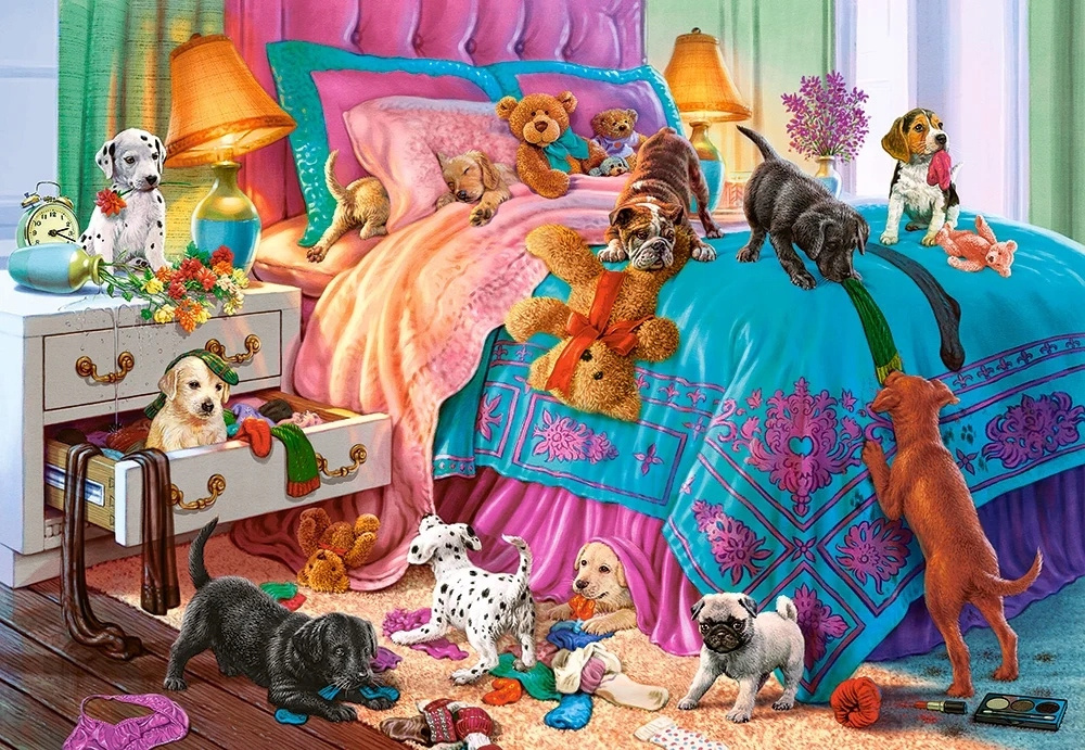 Puzzle 1000 Układanka Pieski SZCZENIACZKI Szczeniaki Psy 9+ Castorland_1