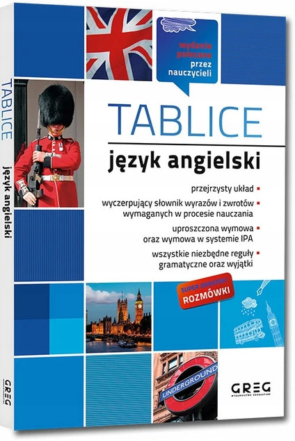 Tablice JĘZYK ANGIELSKI (+ Rozmówki) Greg