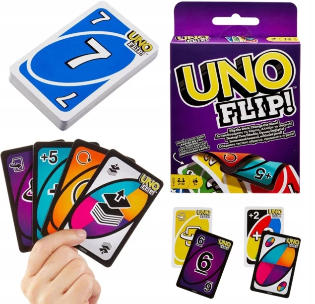 UNO FLIP! Kultowa Gra Karciana Rodzinna Towarzyska Karty 7+ Mattel_1