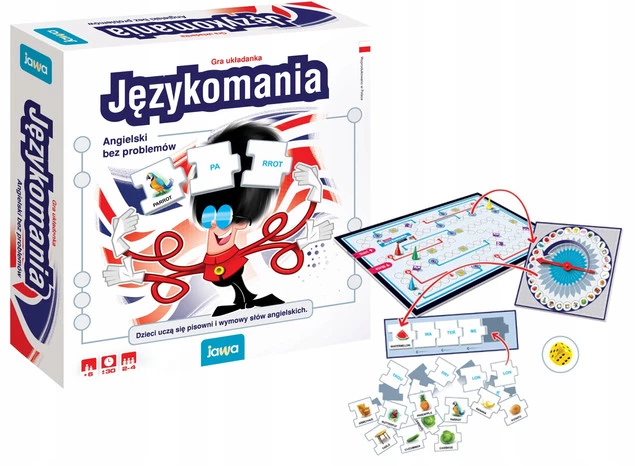 JĘZYKOMANIA Gra Planszowa ANGIELSKI Bez Problemów 6+ Jawa_1