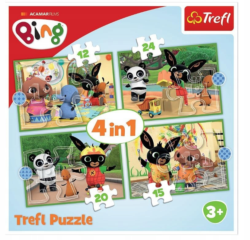 Puzzle 4w1 Układanka Bajka BING Wesoły Dzień Króliczek 3+ Trefl 34357_6