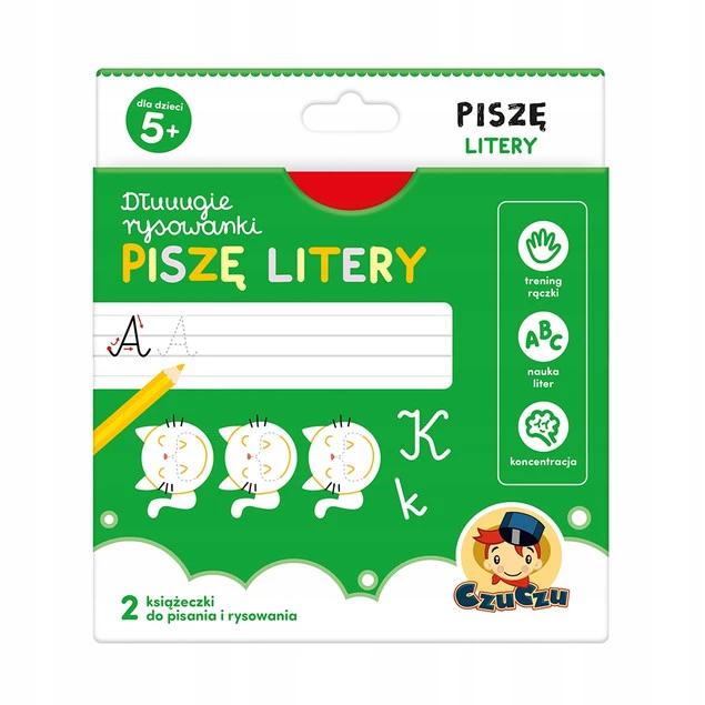 Dłuuugie Rysowanki Piszę Litery Książeczki Kreatywne 5+ CzuCzu_1