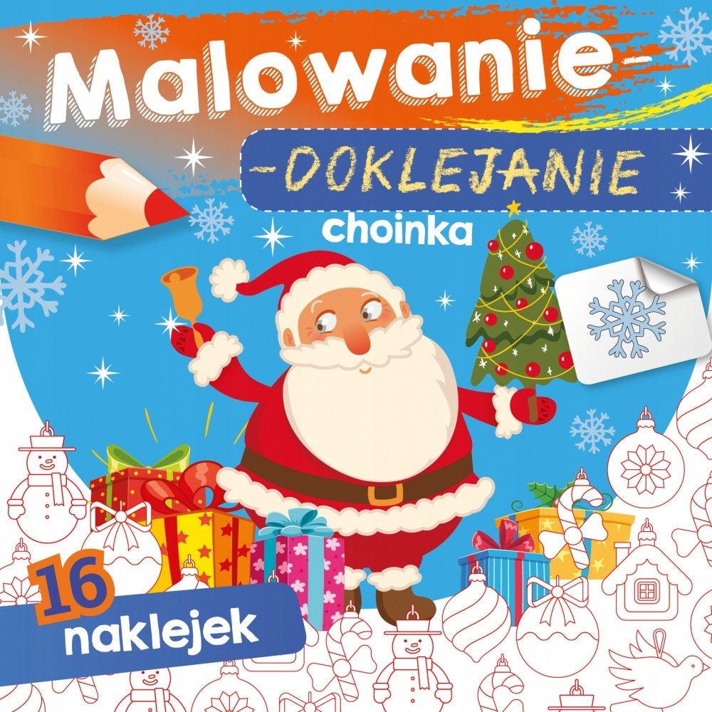 CHOINKA Malowanie Doklejanie 16 Naklejek Skrzat Świąteczna MALOWANKA Święta_1