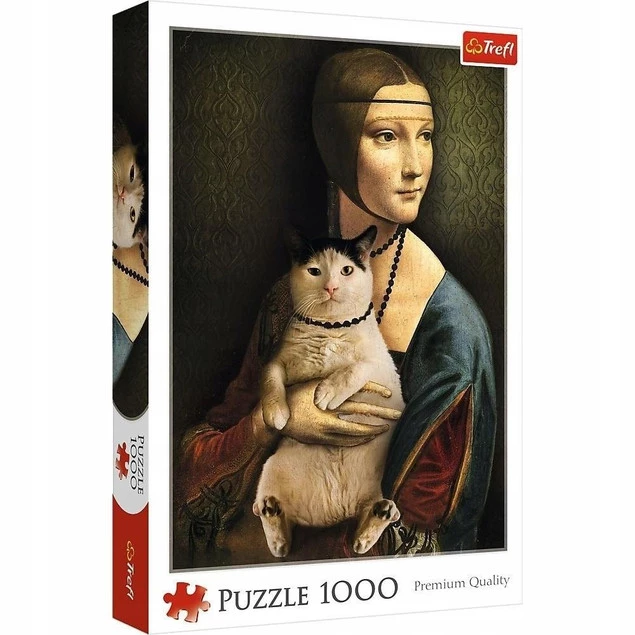Puzzle 1000 Układanka Dama Z Kotem Leonardo Da Vinci Trefl 10663_2