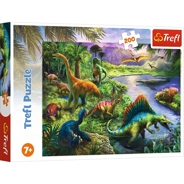 Gotowy puzzle z dinozaurami
