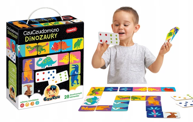 DINOZAURY Domino Gra Dla Dzieci Układanka 2+ CzuCzu_1