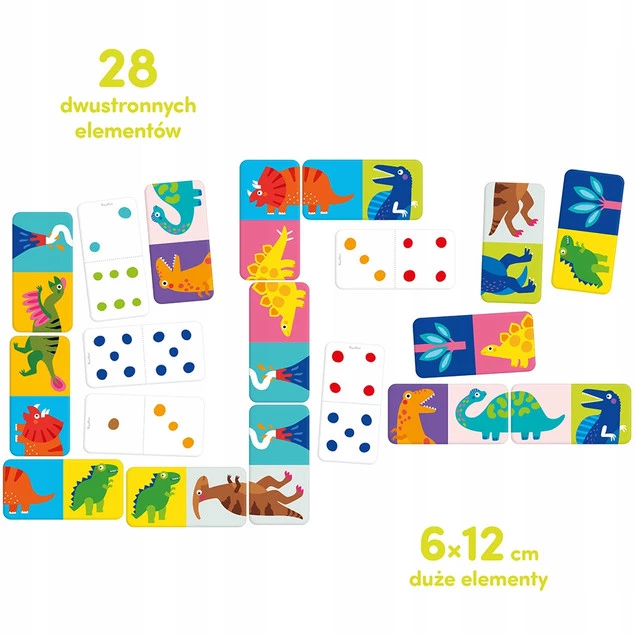 DINOZAURY Domino Gra Dla Dzieci Układanka 2+ CzuCzu_2