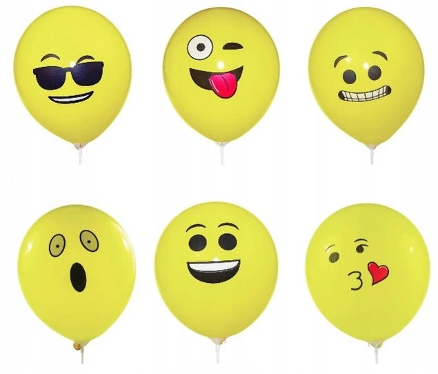Balony EMOTKI Emoty Party Urodziny Przyjęcie 12 Sztuk Fiorello_3