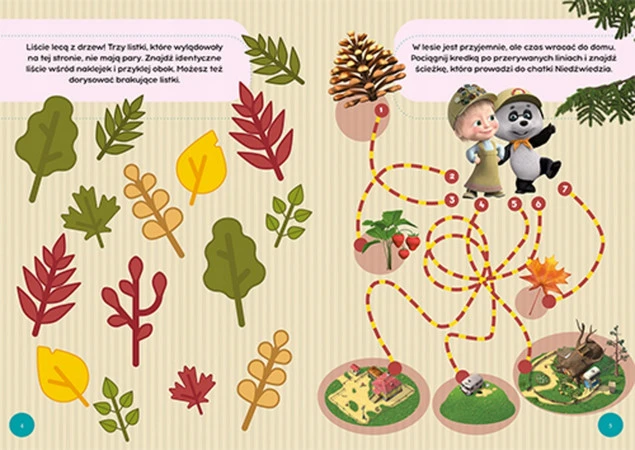 Masza i Niedźwiedź Zabawy i Zadania z Naklejkami 3+ HarperKids_3