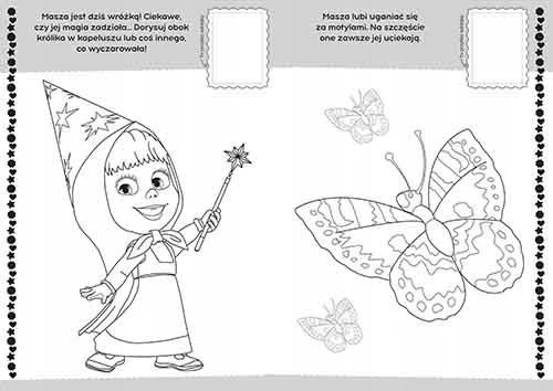 Masza i Niedźwiedź Koloruj i Naklejaj 3+ HarperKids_4