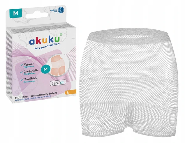 Akuku majtki poporodowe wielorazowe siatka 2 sztuki M A0233
