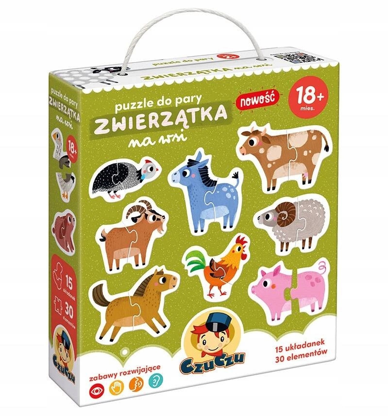 Puzzle Do Pary Zwierzątka Na Wsi 30el. 18M+ CzuCzu_1