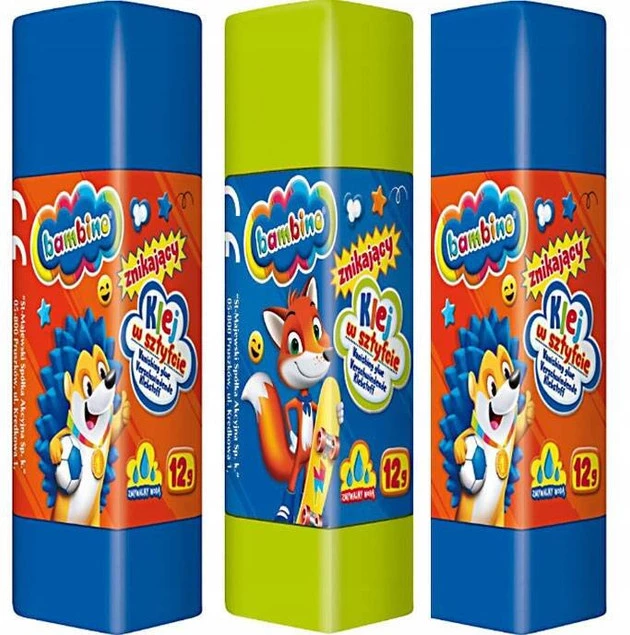 3x Klej ZNIKAJĄCY W Sztyfcie Szkolny Biurowy Mocny Fioletowy 12g Bambino_1