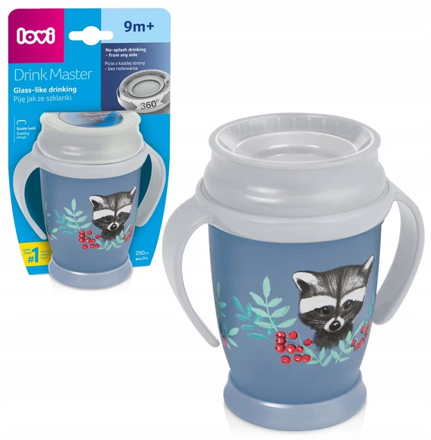 LOVI Kubek NIEKAPEK Z Uchwytami 360 Uczy Picia 250 ml 9M+ SZOP 1/605new_1