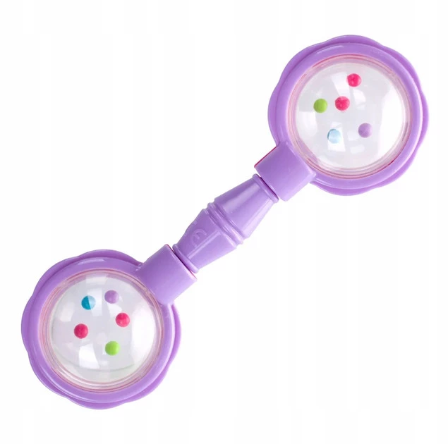 CANPOL Lekka GRZECHOTKA Sztanga Dla Niemowląt RÓŻOWA Fioletowa 0m+ 2/606_4