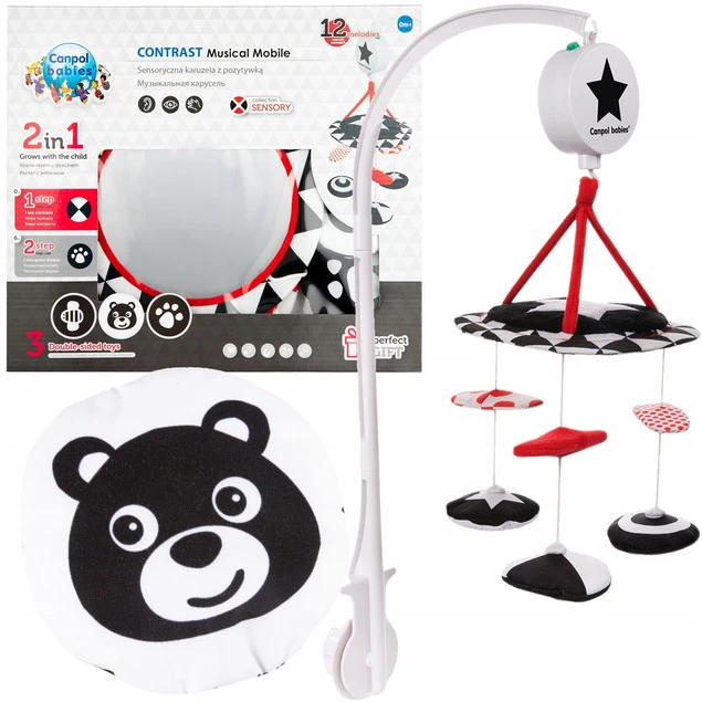 Canpol Kontrastowa Karuzela Pluszowa Z Pozytywką Do Łóżeczka 68/084_1