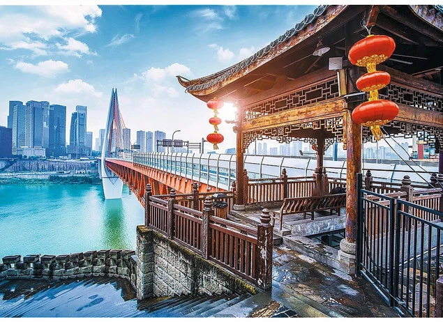 Puzzle 1000 Układanka Chongqping CHINY Miasto Most Azja 12+ Castorland_1