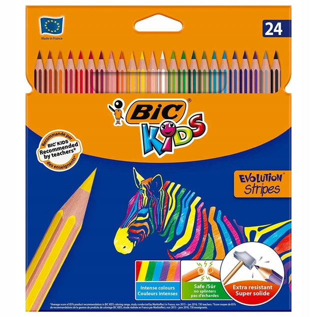 Kredki szkolne niełamliwe 24 kolory BIC Evolution_1