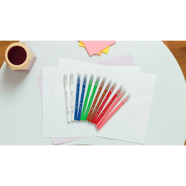 BIC KIDS Magic Flamastry Mazaki Pisaki Magiczne z WYMAZYWACZEM 12 Kolorów_6