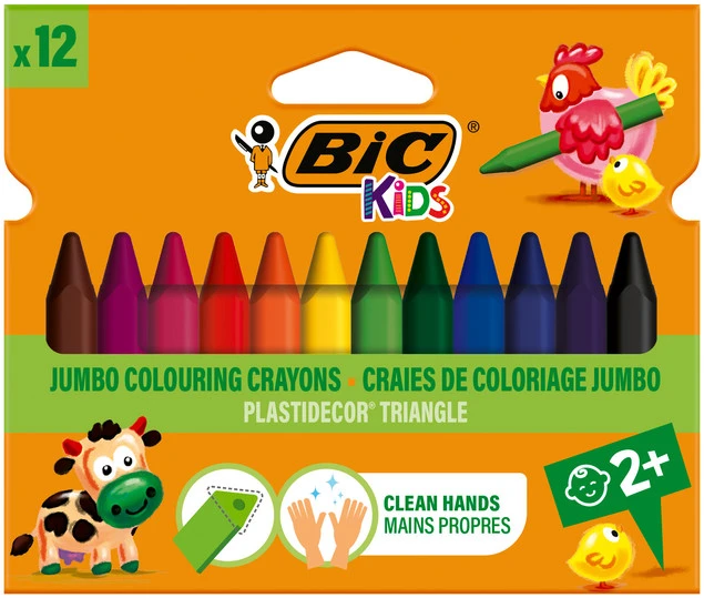 Kredki świecowe trójkątne BIC Plastidecor Triangle 12 kolorów_1