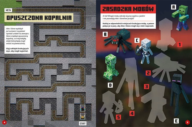 MINECRAFT Naklejkowa Przygoda Poszukiwacze Skarbów 7+ HarperKids_4
