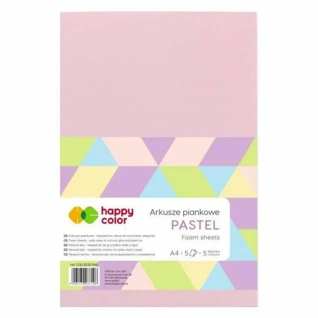 Arkusze Piankowe A4 5 Kolorów PASTEL Pastelowe Happy Color_6