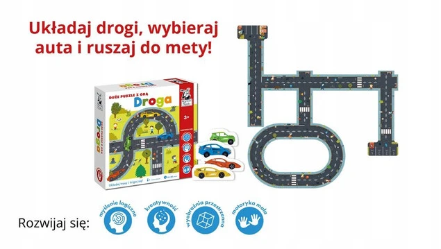 Duże Puzzle z Grą DROGA Układaj Trasy 3+ Kapitan Nauka_2