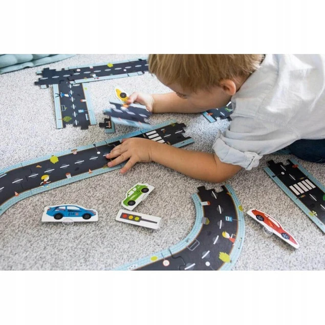 Duże Puzzle z Grą DROGA Układaj Trasy 3+ Kapitan Nauka_7