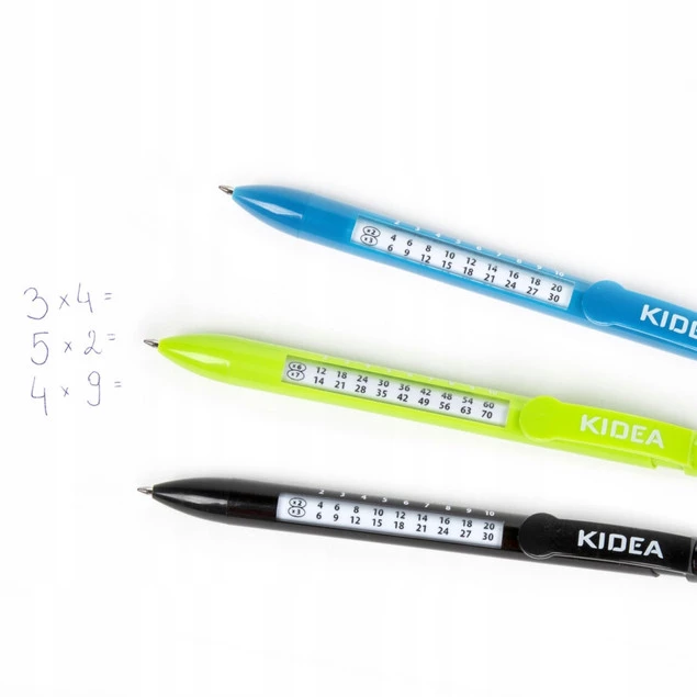 Długopis z TABLICZKĄ MNOŻENIA Niebieski Automatyczny ŚCIĄGA Kidea_4
