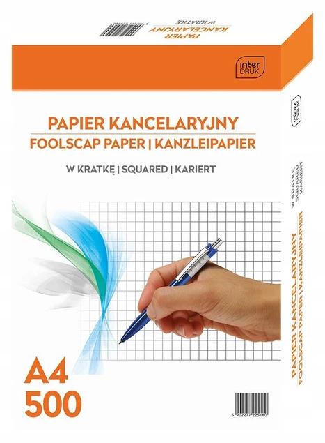 PAPIER KANCELARYJNY w Kratkę A4 500 Arkuszy Interdruk_1