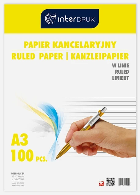 Papier Kancelaryjny A3/100k, Linia Interdruk