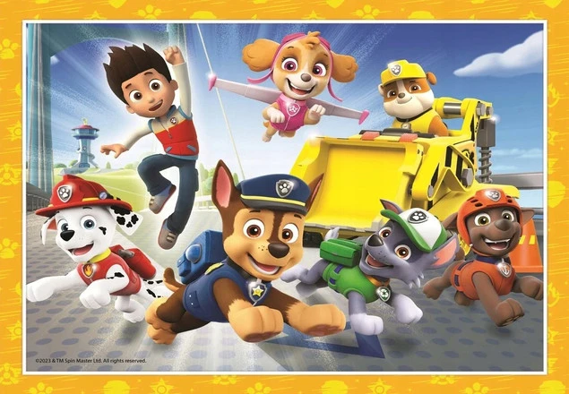 Dziecko układające puzzle Psi Patrol