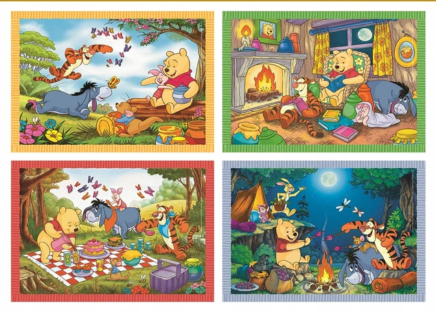 Puzzle 4w1 SuperColor Układanka Disney KUBUŚ PUCHATEK