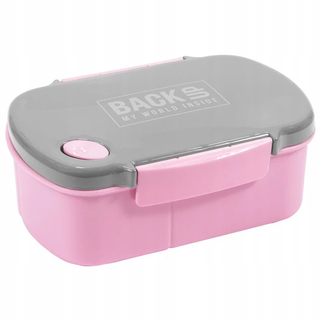 BackUp Lunchbox Śniadaniówka Szkolna RÓŻOWY 3 Przegródki BPA FREE_1