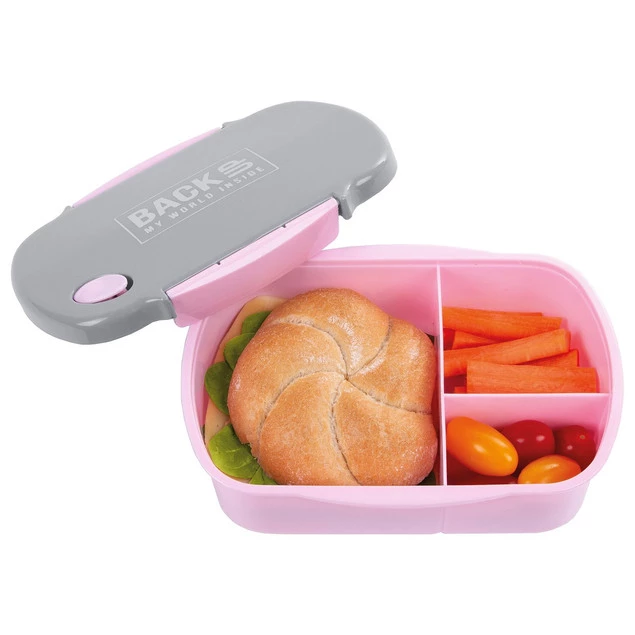 BackUp Lunchbox Śniadaniówka Szkolna RÓŻOWY 3 Przegródki BPA FREE_2